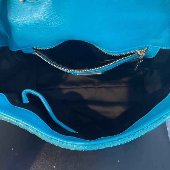 Gianni Versace Couture Turquoise Patent Leather Shoulder Bag - Preowned - Picture 10 of 16